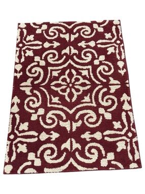 Allen+Roth Rust-Almond Indoor Damask Bohemian/electric Throw Rug